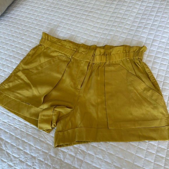 BCBGMaxAzria High Waist Mustard Shorts, size large - Picture 9 of 9